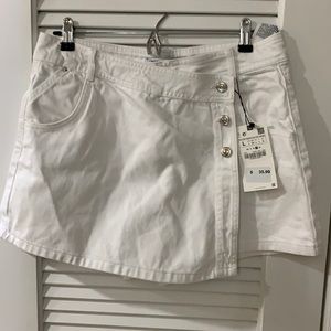 Zara White Jean Skort